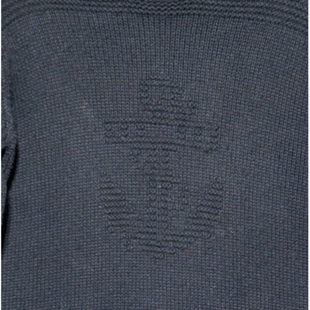 Lauren Ralph Lauren Navy Blue Knit Mock Neck Nautical Anchor Sweater Size Small